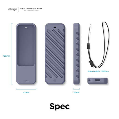 elago R3 Protective Case for Apple TV 4K Siri Remote 1st Generation - color: Lavender Grey