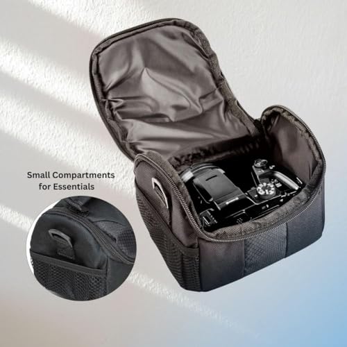 eCostConnection Small Padded Camera Bag with Shoulder Strap – Compact DSLR & Mirrorless Camera Carrying Case, Lightweight Protective Crossbody Case - size: Small