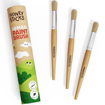 Honeysticks Jumbo Paint Brushes Set (3 Pack) - Large, Easy to Hold and Use - size: Jumbo