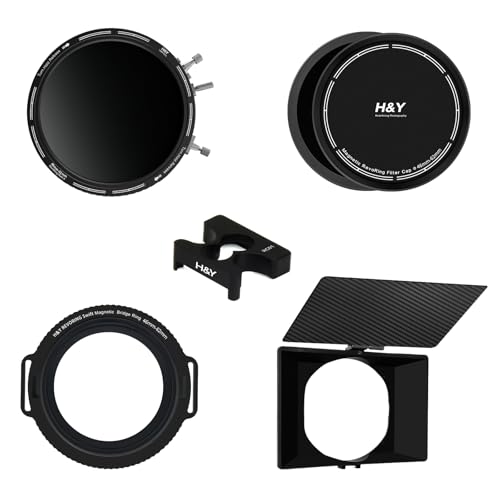 H&Y RevoRing Mark II 46-62mm Filmmaker Kit VND/CPL Filter with Matte Box | Adaptive-Size 46-62mm Variable ND3-1000 & CPL Lens Filter, Magnetic Matte Box, Converter, Bridge Ring & Cap for Filmmaking - color: Filmmaker's Kit, size: 46-62mm
