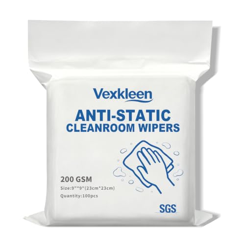 9" x 9" Anti-Static & Microfiber Wipes (100 Pcs, 200GSM) - size: 9" x 9" (Pack of 100)