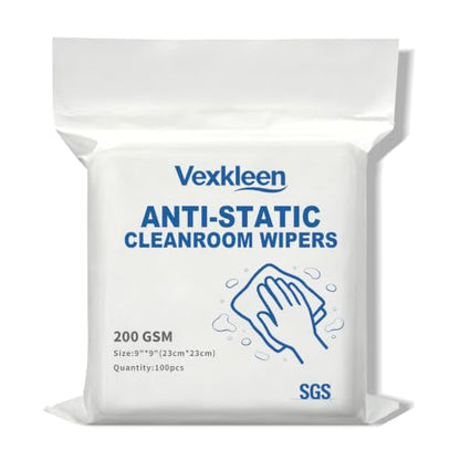 9" x 9" Anti-Static & Microfiber Wipes (100 Pcs, 200GSM) - size: 9" x 9" (Pack of 100)
