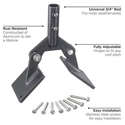 Good Directions 401AL Adjustable Aluminum Weathervane Roof Mount,Black