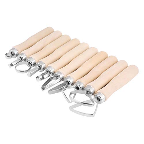 Akozon Pottery Tools Clay Sculpture Tool Set JR2-10/ 10Pcs DIY Wax Carving Pottery Shapers Tools Clay Sculpting Tools Set Accessories