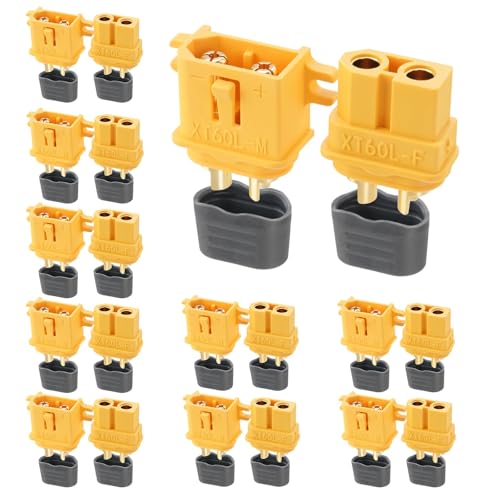 ELFCULB 10 Pairs Amass XT60HL Connectors for FPV Drones and RC Models - color: 10 Pairs XT60HL