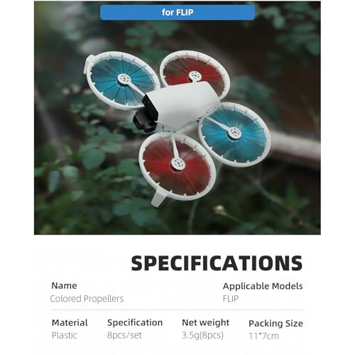 8pcs Flip Propellers Blades Props for DJI Flip, Replacement Quick Release Wing Blade Drone Propellers Spare Parts (Orange)