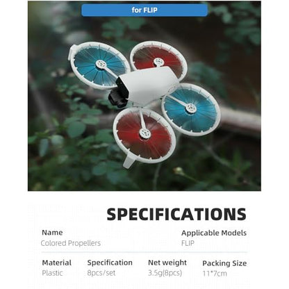 8pcs Flip Propellers Blades Props for DJI Flip, Replacement Quick Release Wing Blade Drone Propellers Spare Parts (Orange)