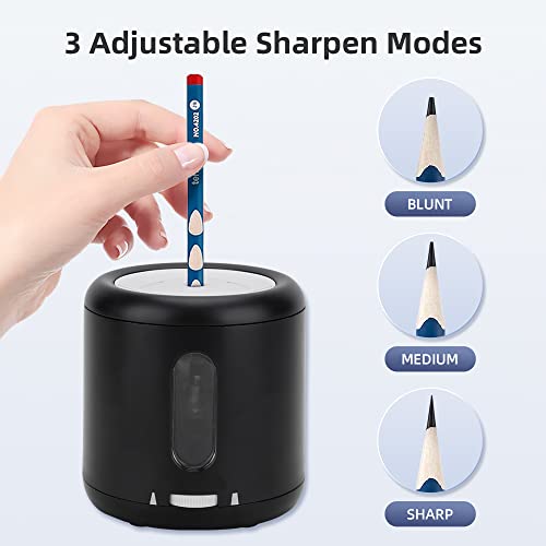 tenwin Pencil Sharpener Battery Powered, Portable, for 6-8mm Pencils - color: Black