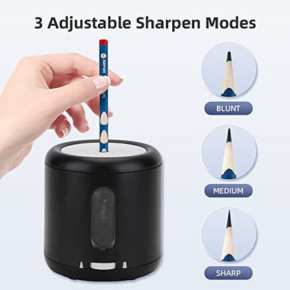 tenwin Pencil Sharpener Battery Powered, Portable, for 6-8mm Pencils - color: Black