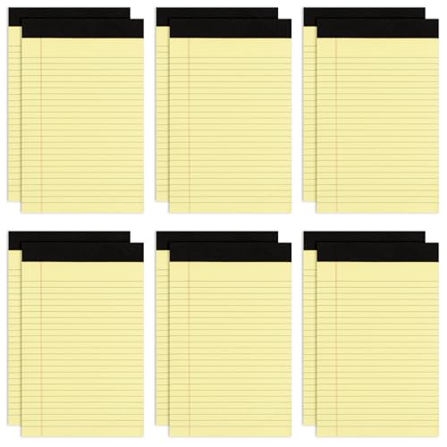 Goefun 12 Pack Yellow Note Pads 5x8, Small Legalpads-30 Sheets Per Notepad - color: yellow, size: 5x8