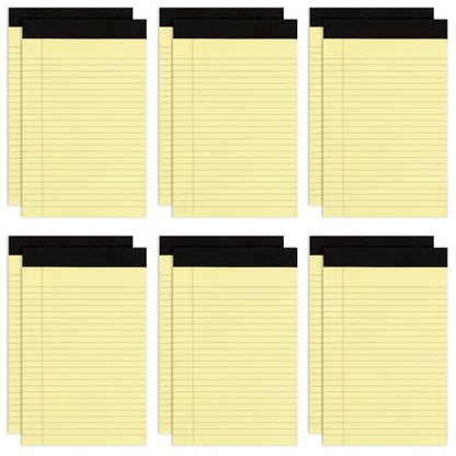 Goefun 12 Pack Yellow Note Pads 5x8, Small Legalpads-30 Sheets Per Notepad - color: yellow, size: 5x8