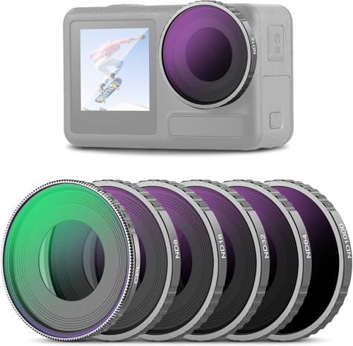 NEEWER CPL & ND Filter Compatible with DJI Osmo Action 4/Action 5 Pro (6 Pack), Screw On CPL+ND8+ND16+ND32+ND64+ND1000 Filter Kit Action Camera Accessories Multicoated HD Optical Glass, FL-A13 - size: Action 4/5 Pro, style: 6 Pack CPL/ND8/ND16/ND32/ND64/N