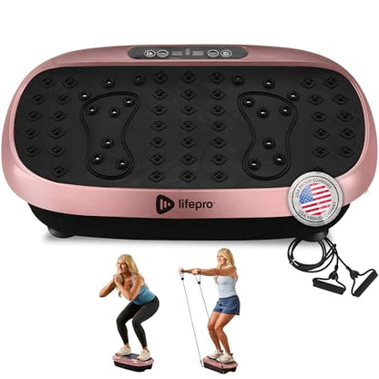 Lifepro HexaPlate Lite Compact Vibration Plate with Magnetic Acupoints - color: Rose Gold