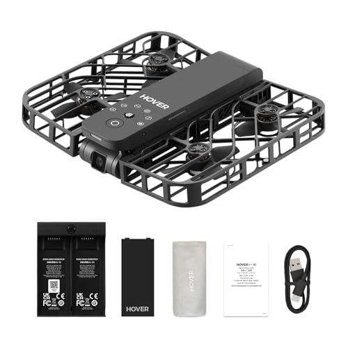 HOVERAir X1 Drone with Camera, Follow-me Drone with Self-Flying Mode - color: Black, size: Combo