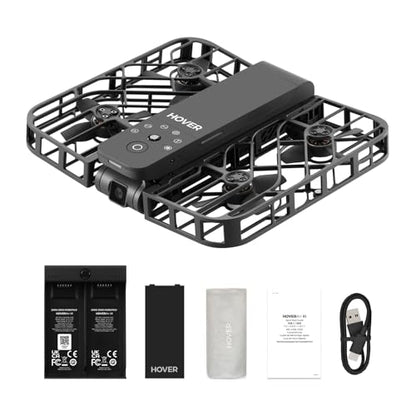 HOVERAir X1 Drone with Camera, Follow-me Drone with Self-Flying Mode - color: Black, size: Combo