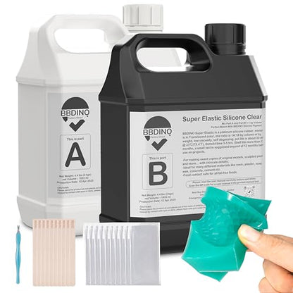 BBDINO Super Elastic Silicone Mold Making Kit 8A Clear 1 Gallon 8.8 lbs - color: 141 Oz Clear