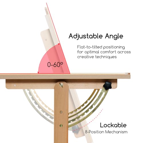 MEEDEN Wood Drafting Table & Stool: 35.5" x 23.5" Art Desk and Stool Set - color: Natural Table & Stool