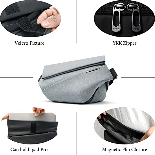 NIID R1 EDC Sling Bag for Men: 5L-6L Expandable Capacity - color: Foggy Blue