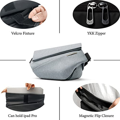 NIID R1 EDC Sling Bag for Men: 5L-6L Expandable Capacity - color: Foggy Blue