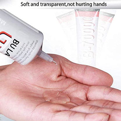 B-7000 110ML Adhesive, Multi-Function Glues Transperant Paste Adhesive Suitable for Phone Frame Bumper Jewelry Multi-Purpos,110ML/3.7fl.oz,with 3X Cleaning Cloth