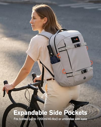 Tolaccea 30L Travel Laptop Backpack TSA Carry-On for Business Trips Commute - color: Light Gray