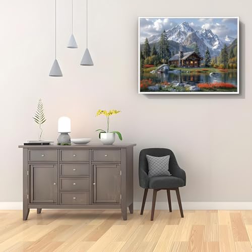 Shouruihua Square Diamond Art Kits, Mountain Diamond Painting Kit for Adult - color: Natural Scenery