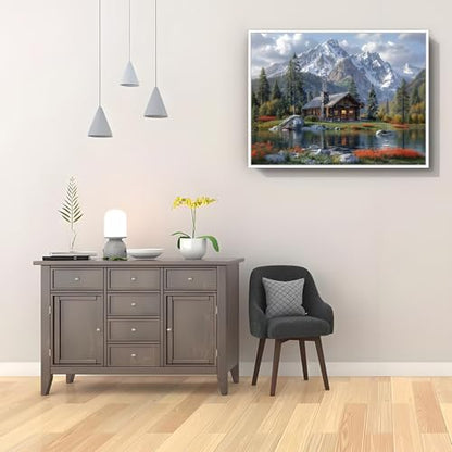 Shouruihua Square Diamond Art Kits, Mountain Diamond Painting Kit for Adult - color: Natural Scenery