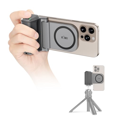 Travel Phone Camera Grip with Remote for MagSafe iPhone 17 16 15 Pro Max - color: Magsafe Phone Grip-Gray