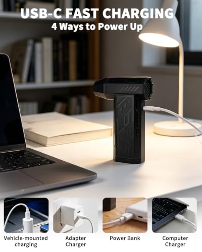 Compressed Air Duster, 110000RPM Super Power Cordless Air Duster - color: Wt009-black
