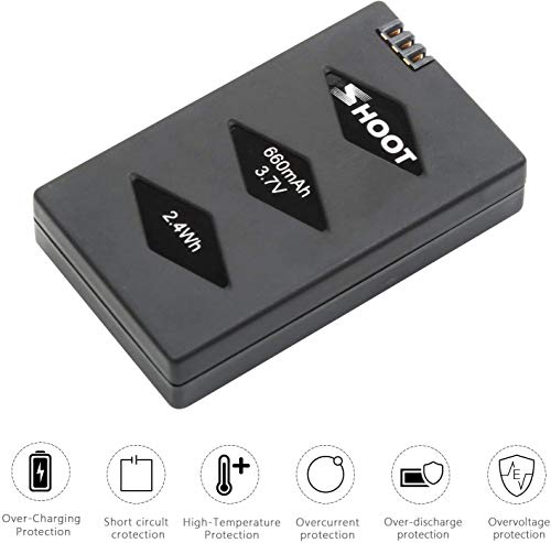 SHOOT 3 Pack Battery 660mAh 3.7V Charger Kit for Parrot MiniDrone