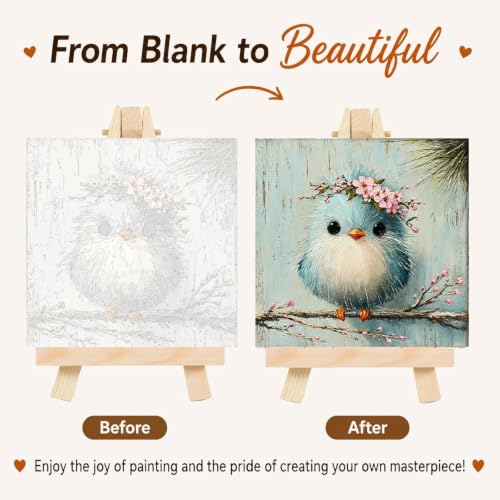 BYGFHLYW Bird Cherry Blossom Paint by Numbers Kit for Adults Canvas - color: PB505-1