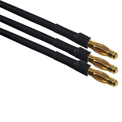 skrnrhrery Banana Gold Bullet Connector Extension Cable, 3.5mm Banana Plug Male Female Cable for RC Brushless Motor ESC Extension Cable RC Auto Boat Parts (16AWG Wire 25CM 3 Pieces) - size: 16AWG wire 25CM 3 pieces