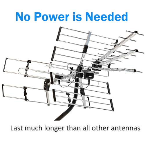 Five Star 200 Miles Long Range Yagi Outdoor TV Antenna - style: Antenna with 20" J Pole