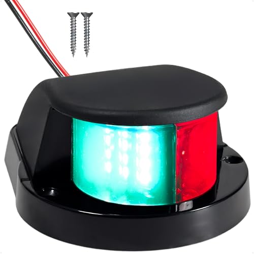 Five Oceans LED Bi-Color Bow Boat Navigation Lights, Red/Green, Horizontal Mount, 12-30V, IP66 Waterproof, 2NM USCG, Black ABS Housing - FO4850 - style: Black ABS Plastic