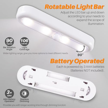 STAR-SPANGLED 7” Dimmable LED Stick on Push Tap Lights AAA Battery, 3 Pack - color: 3 Color Modes & Dimmable, size: 7 inch, Push Control (3 Pack)