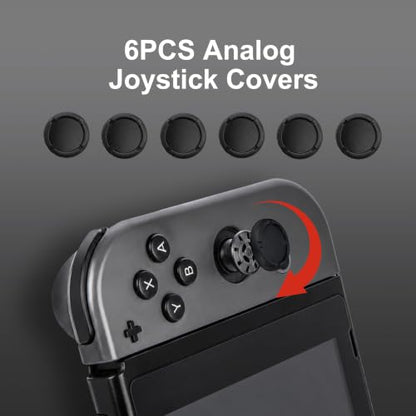 Gepicest Switch Lite Case Compatible with Nintendo Switch Lite w/Screen Protector&6 Thumb Grips Joystick Caps, Incl. Clear Protective Case Cover, Rubber Button Caps 5.5" - size: 5.5''