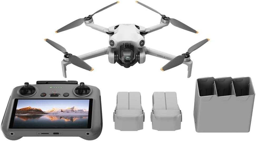 DJI Mini 4 Pro Drone Fly More Combo Plus with High Capacity Batteries, Bundle with 128GB Memory Card, LED Light, 20" Landing Pad Pro