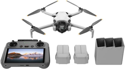 DJI Mini 4 Pro Drone Fly More Combo Plus with High Capacity Batteries, Bundle with 128GB Memory Card, LED Light, 20" Landing Pad Pro
