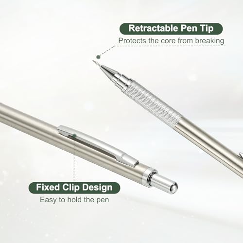 PATIKIL 2Pcs Mechanical Pencil 0.9mm, Lead Pencils Mechanical Holder,Silver - color: Silver