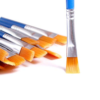 DECYOOL 100 Pcs Flat Paint Brushes Bulk, Small Paint Brush Set for Painting - style: Flat Paint Brushes