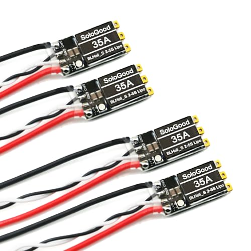 SoloGood 4Pcs 35A ESC 2-5S Brushless ESC Lipo BLHeli_S Brushless Electronic Speed Controller 45A Support D-Shot 150/300/600 for RC FPV Quadcopter - color: 35a Esc Blheli_ S 2-5s
