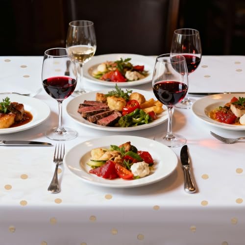 4 Pack Gold Plastic Tablecloths, Waterproof Disposable Party Table Covers - color: Gold, size: 54" x 108" (4 Pack)