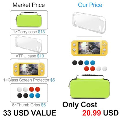 YUANHOT Carry Case & TPU Cover for Switch Lite 2019 - Green - color: Green
