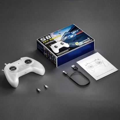 STARDRONE S8 FPV Flight Simulator Controller -Anti-Slip PU Handle, 8 Channel Metal Joystick, Ergonomic Design for DRL/Uncrashed/Liftoff/DCL Beginner Pilots (Mode 2, White) - color: White