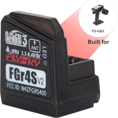 Flysky FGr4S V2 Receiver, 4CH AFHDS 3 Receiver for Flysky FS-NB4/PL18 RC