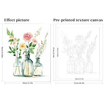 Floral Paint by Numbers Kit for Adults, Flower Vase Oil Painting 16x20Inch - color: B1-Flower