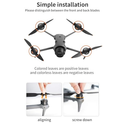 2 Pairs of Mavic 4 Pro Propellers, Quick Release Low Noise Propeller Blades Compatible with DJI Mavic 4 Pro Drone Accessories
