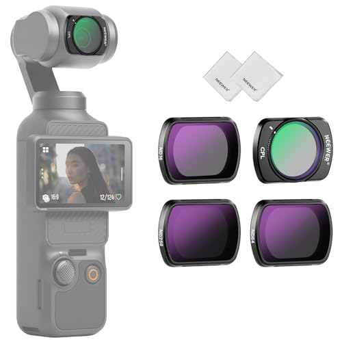 NEEWER CPL ND Filter Kit Compatible with DJI Osmo Pocket 3 / Pocket 4 / Xtra Muse, HD Magnetic Circular Polarizing ND16 ND64 ND256 Filter Accessories - style: 4 Pack ND+CPL w/Cleaning Cloth