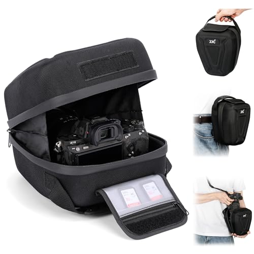 Hard Shell Camera Case EVA Camera Pouch Bag for Sony A7RV A7RIV A7IV A7 A7R A7S III II A7CII EOS R50 R100 R10 R8 R7 R6 Mark II Z8 Z7 Z6II with Lens below 6.4x4.5x7.5"(WxHxD) (Without Shoulder Strap) - size: Below 6.4x4.5x7.5"(Black)