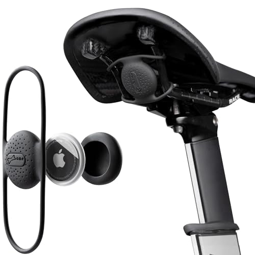 Bone Bike Air Tracker Tag Strap, Hidden Bicycle GPS Tracker Case for AirTag - color: Black (2-Pack) - for AirTag